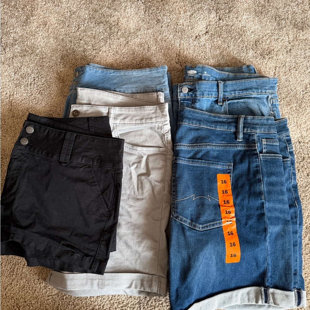Stylish Women's Denim and Black Shorts Set